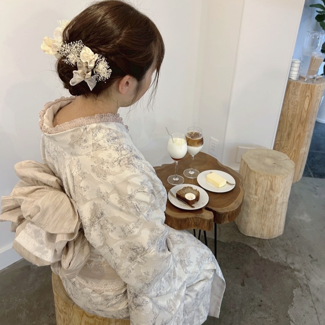 倉敷着物レンタル　暑い日が続きます、、涼しいカフェでゆっくりするのも良さそうです☺︎