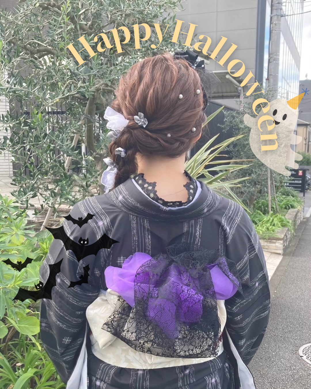 ハロウィンも着物で°・*:.。.☆