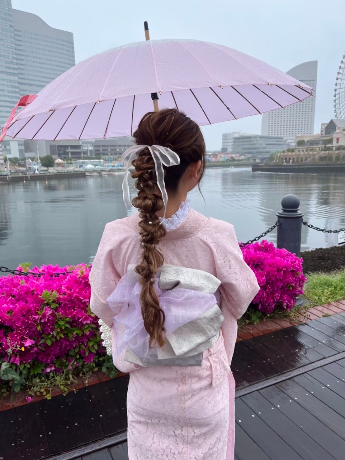 雨の日も着物で.*・゚